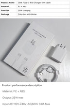 35W Usb-c Power Adapter Usb-c TO C Cable